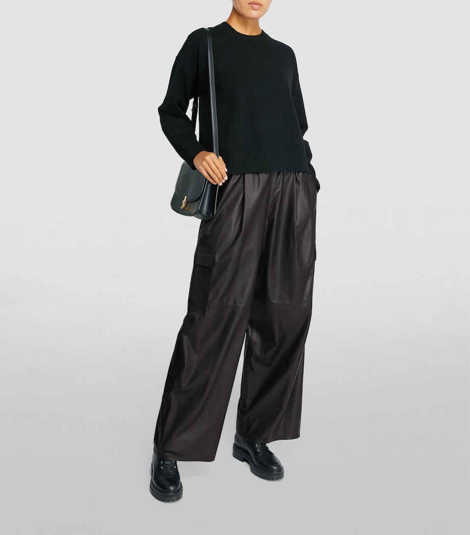 Leather Wide-Leg Trousers C99 Image 2