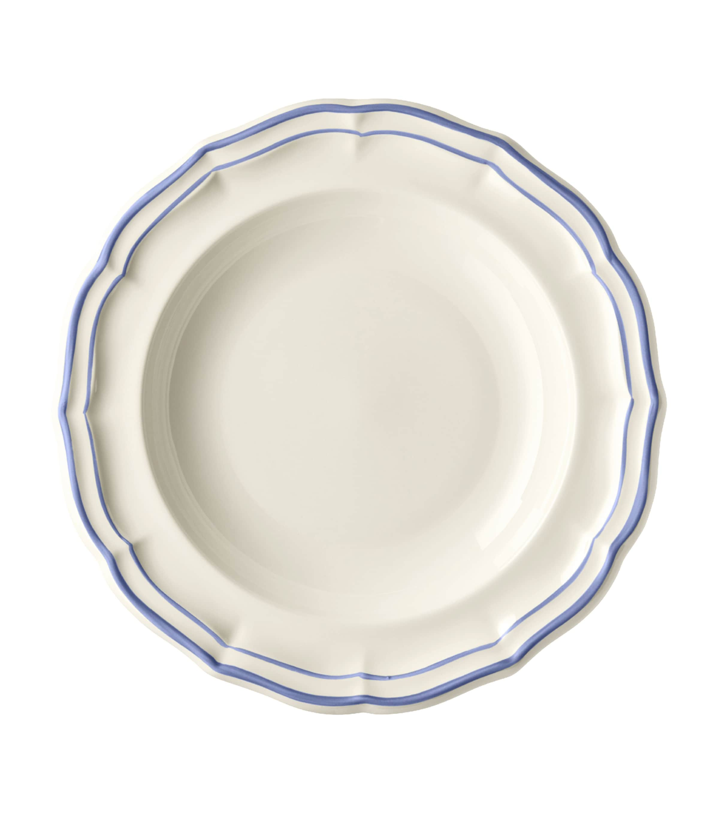 Gien Set Of 4 Filet Bleu Soup Plates