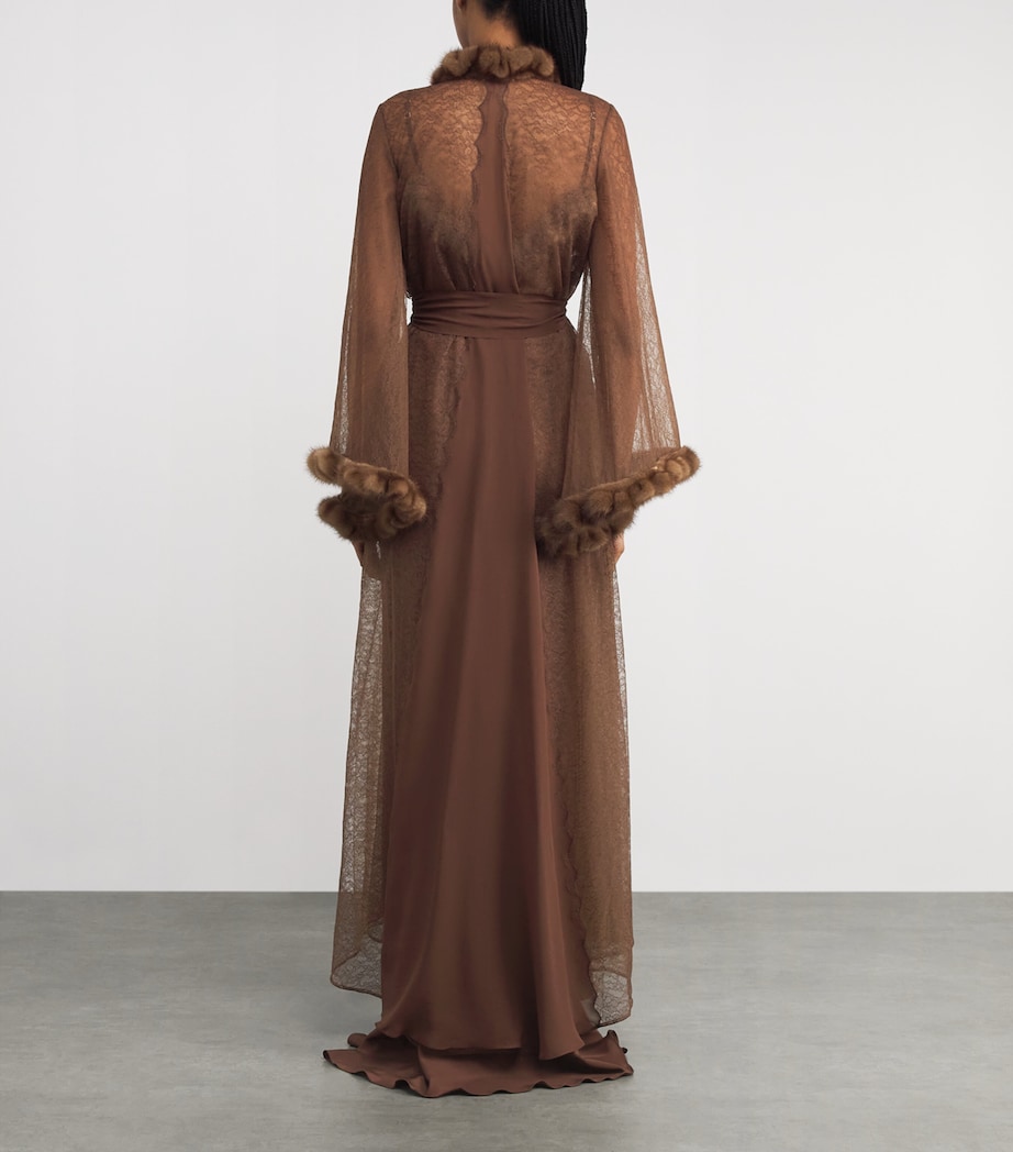 Rosamosario Brown Mink-Silk Saint Moritz Robe | Harrods CA