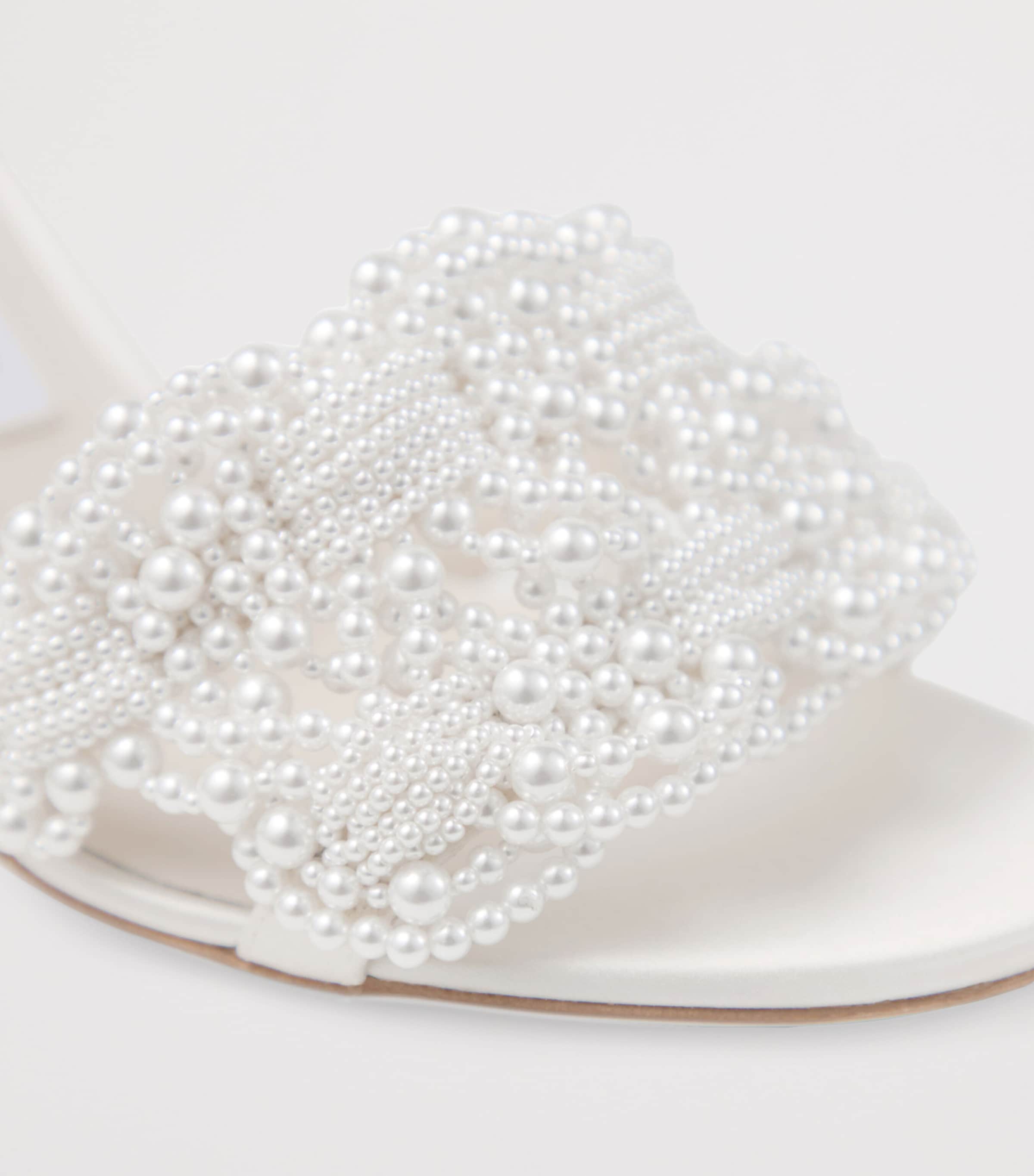 Cary 85 Satin Heeled Sandals IVORY/WHITE Image 2