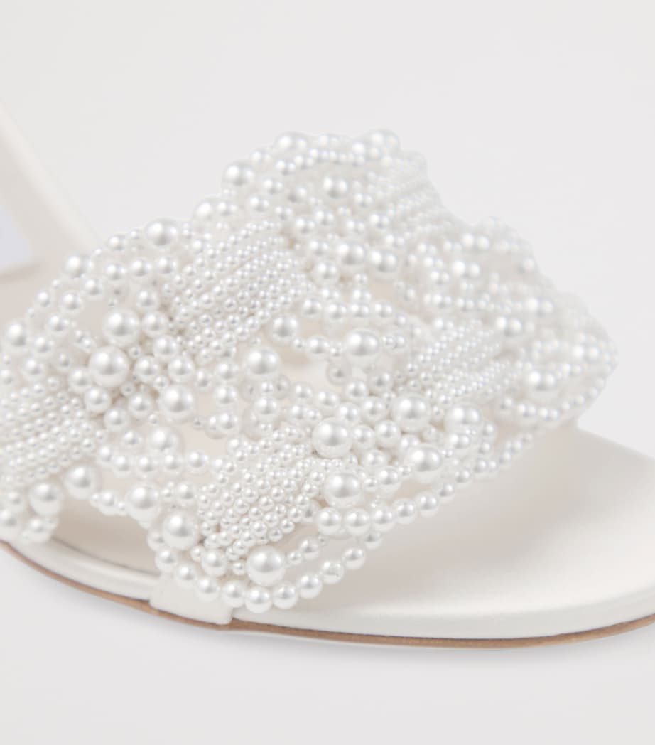 Cary 85 Satin Heeled Sandals IVORY/WHITE Image 2