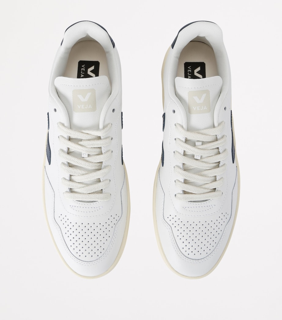 Leather V-90 Sneakers WHITE/NAVY Image 4