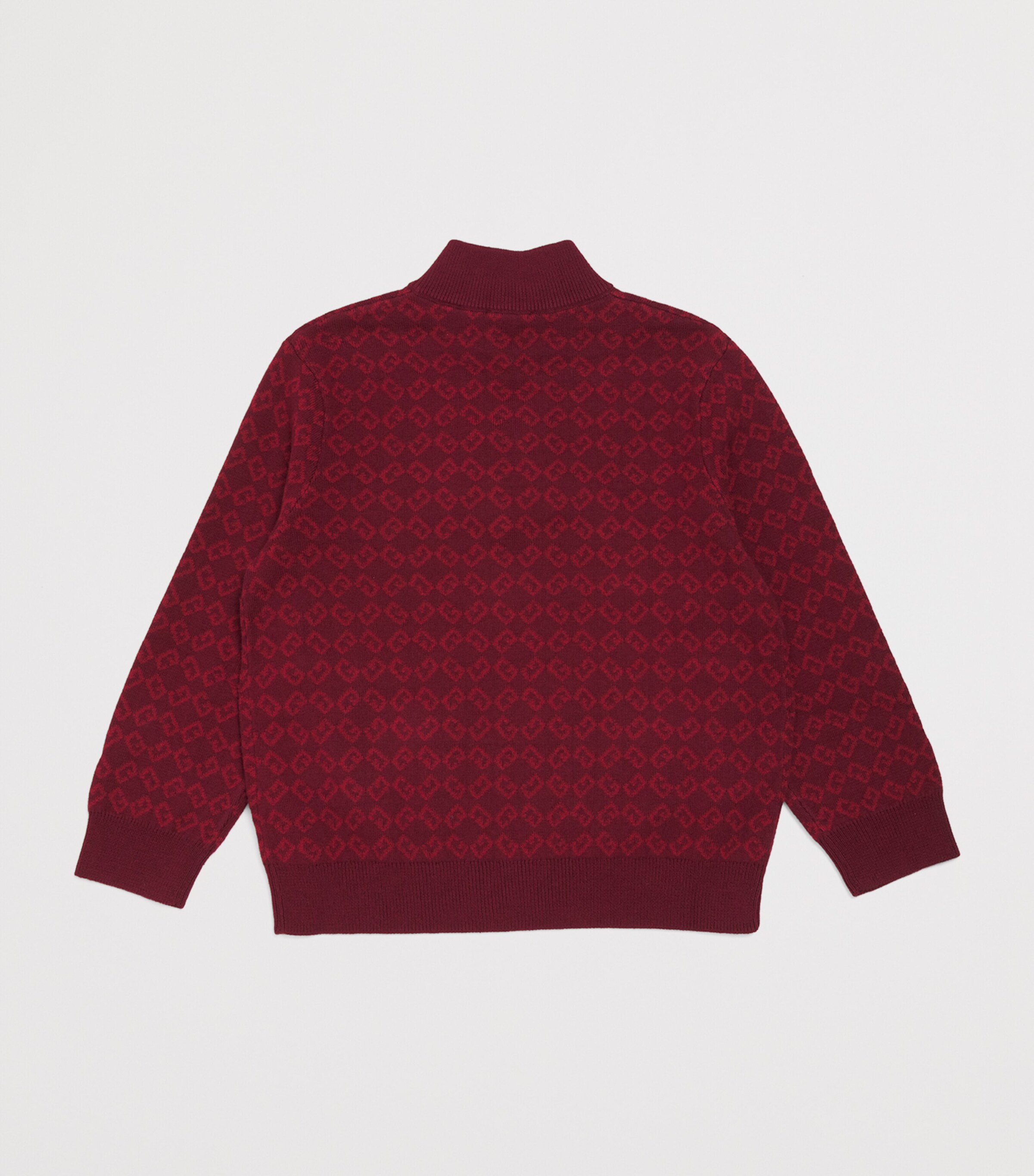 Cotton-Cashmere 4G Zip-Up Cardigan (4-12+ Years) CRIMSON Image 2