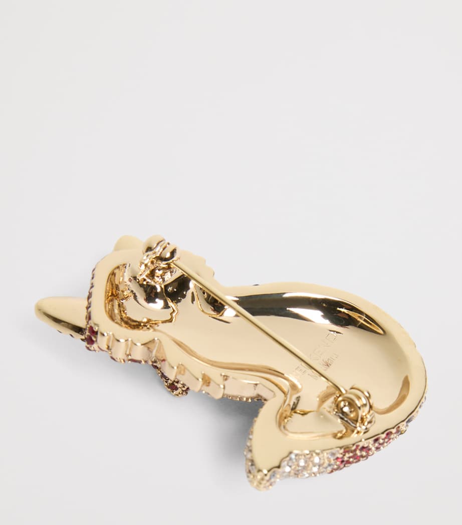 Weekend Max Mara Crystal Fox Brooch Brown Image 4