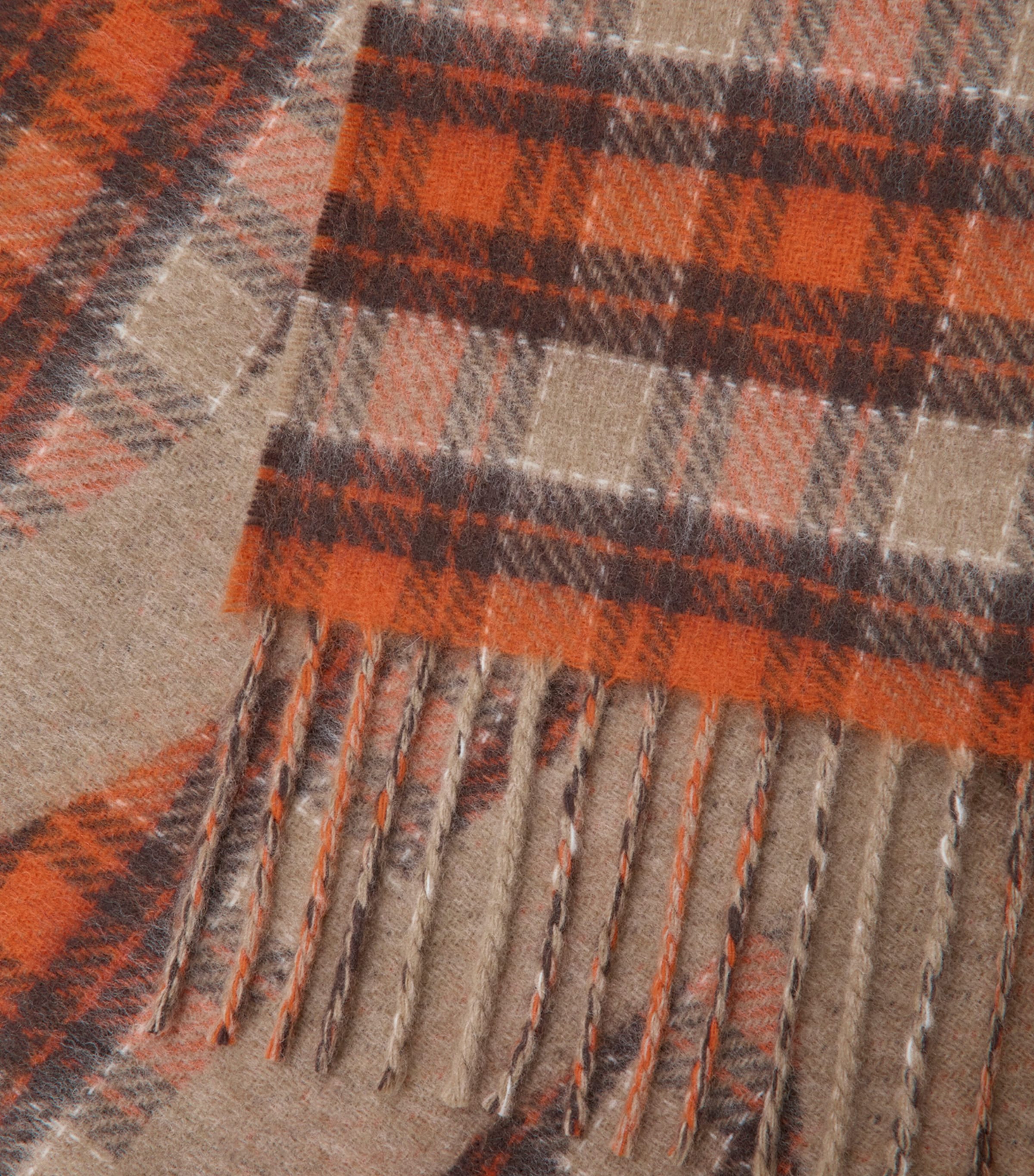 Wool-Cashmere Anagram Blanket (180cm x 140cm) BEIGE ORANGE Image 3