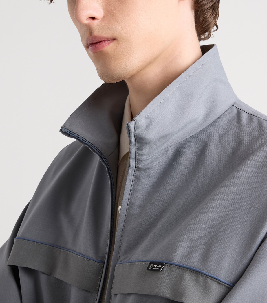 Prada Mens Virgin Wool-Mohair Jacket Grey Image 4