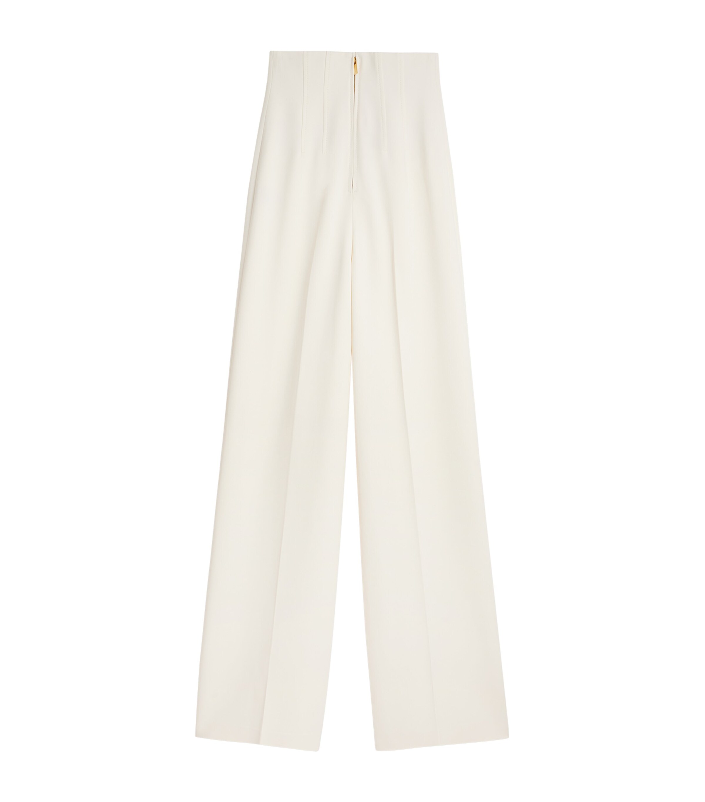Schiaparelli Womens Silk-Wool Corset Wide-Leg Trousers Ecru Image 2