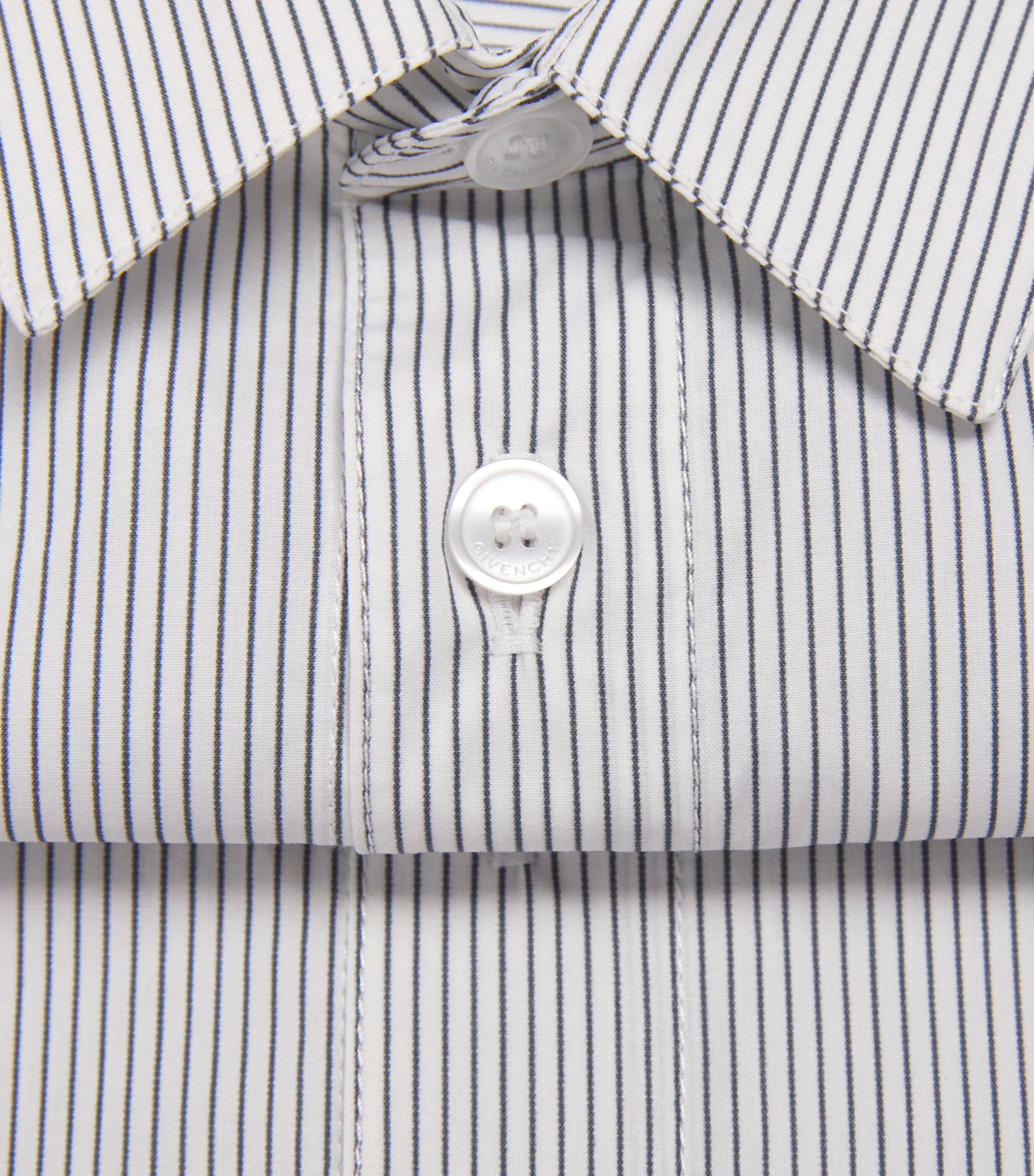 Cotton Stripe Logo Shirt (4-12+ Years) H31082/N78OF WHT NVY Image 3