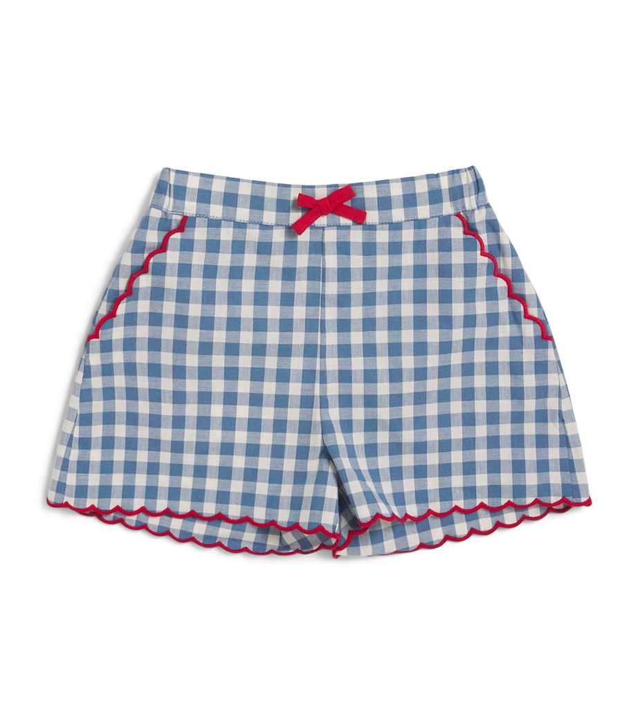PEPA LONDON Cotton Check Shorts (18 Months-4 Years) Blue Image 1