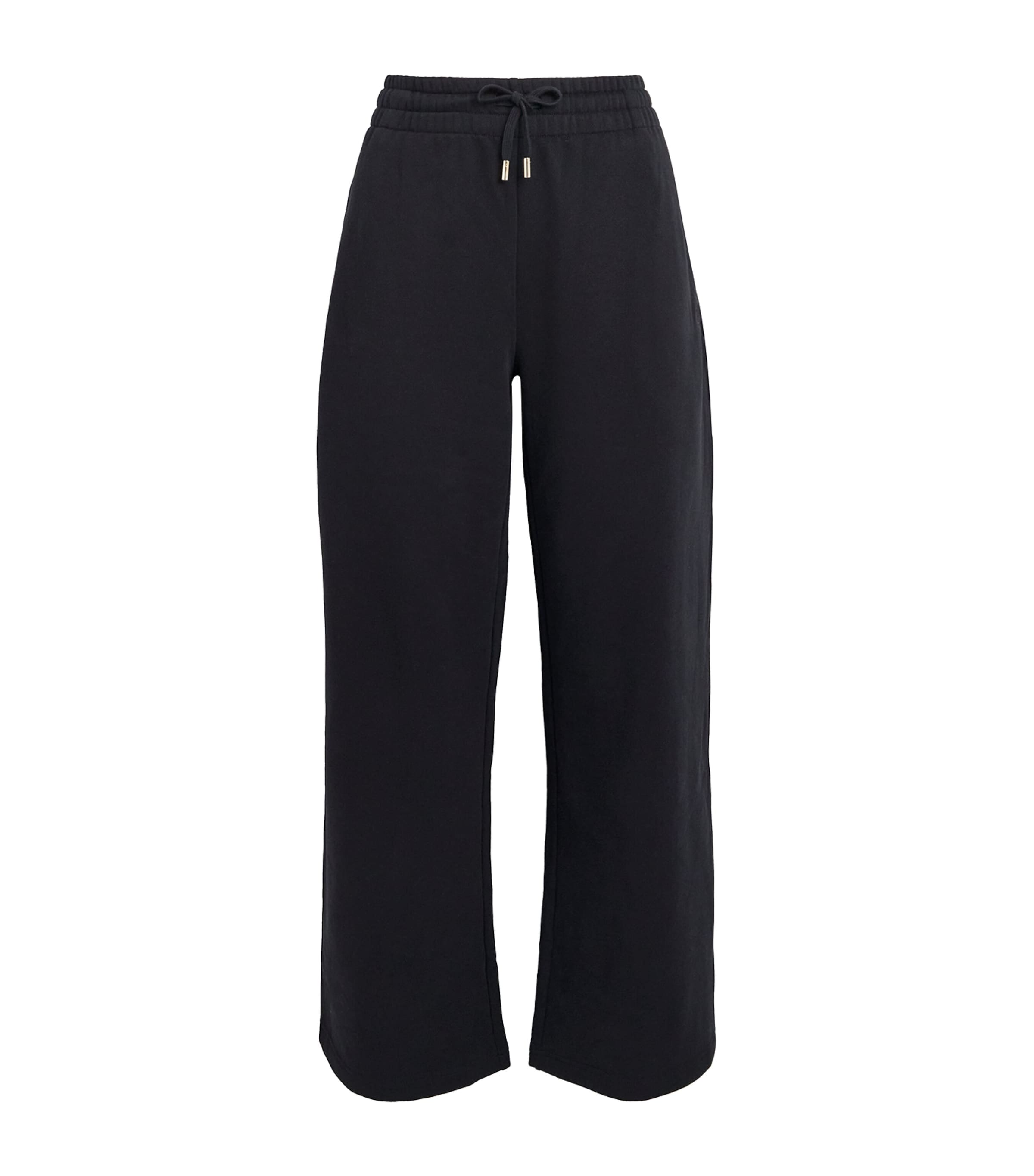 Harrods Womens Cotton Jersey Wide-Leg Sweatpants Black Image 1