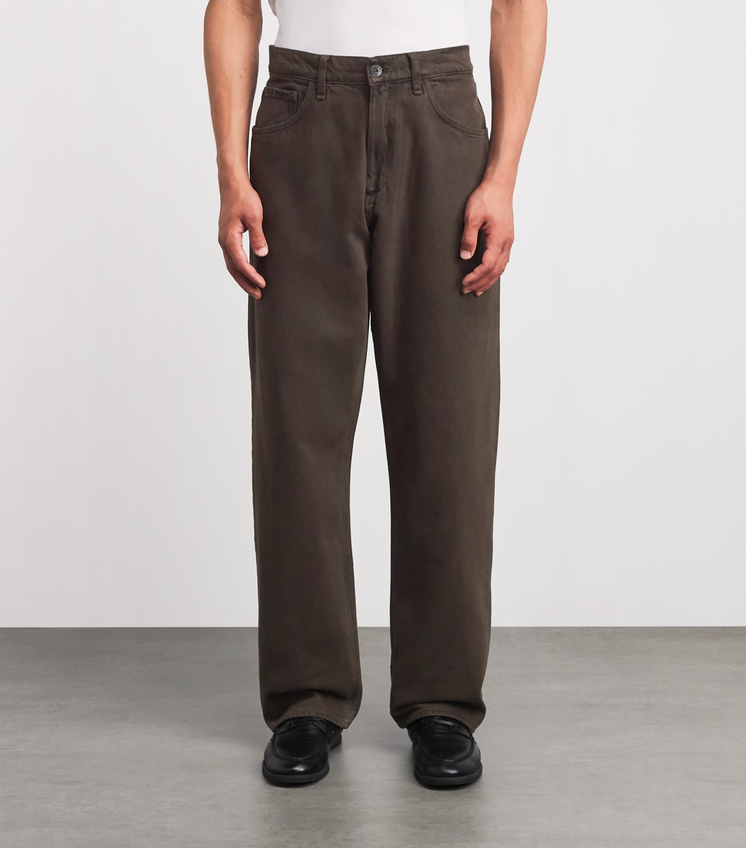 Rag & Bone Mens Stretch-Cotton Straight Chinos Dark Brown Image 4