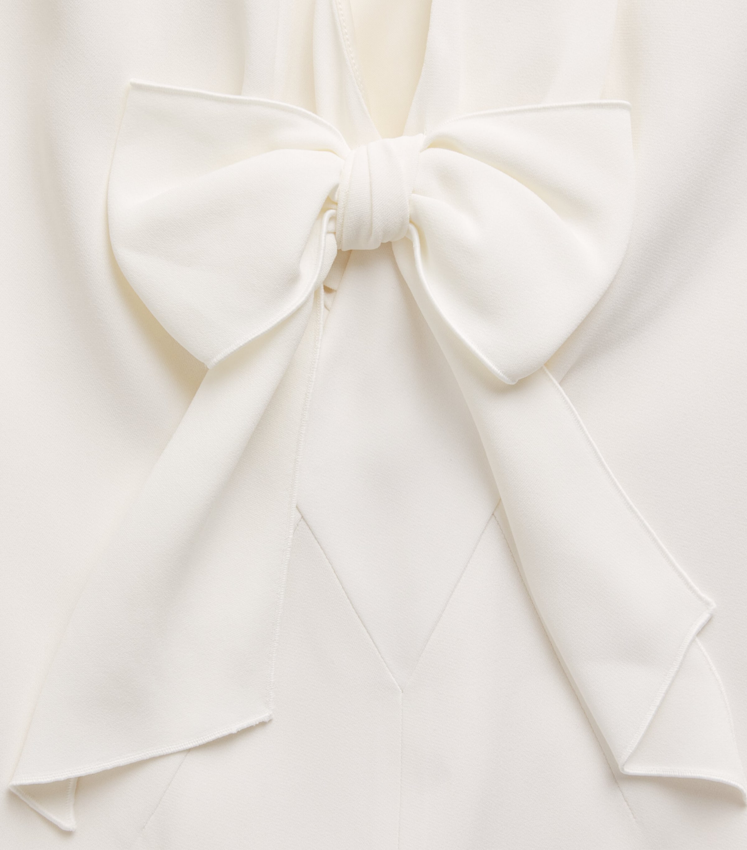Alessandra Rich Womens Cady Bow-Detail Midi Dress White Image 6