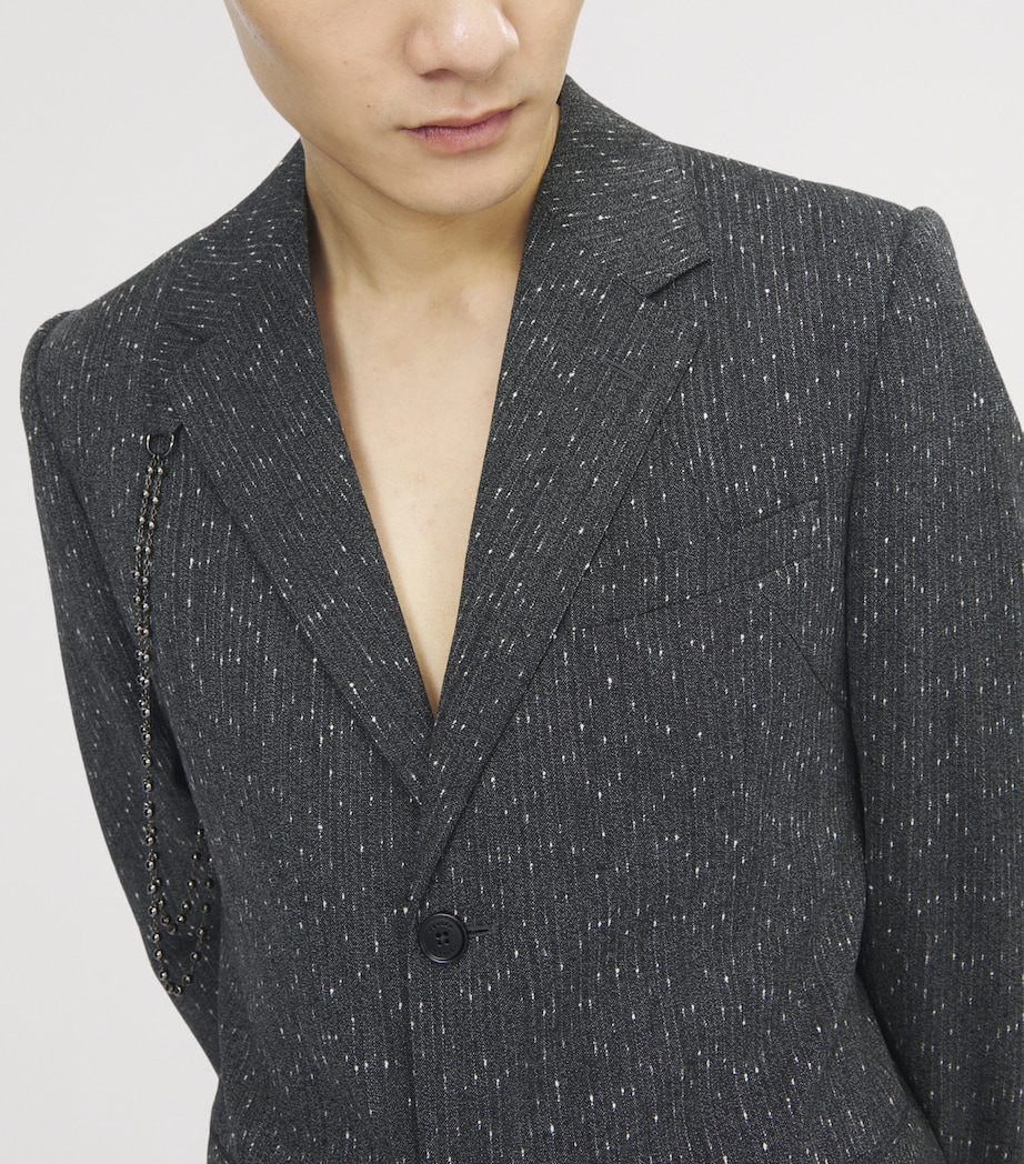 McQueen Mens Stripe Embellished Blazer Image 6