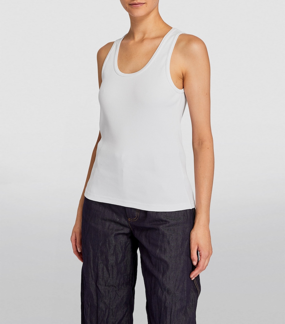 Stretch-Cotton Tank Top CHALK Image 3