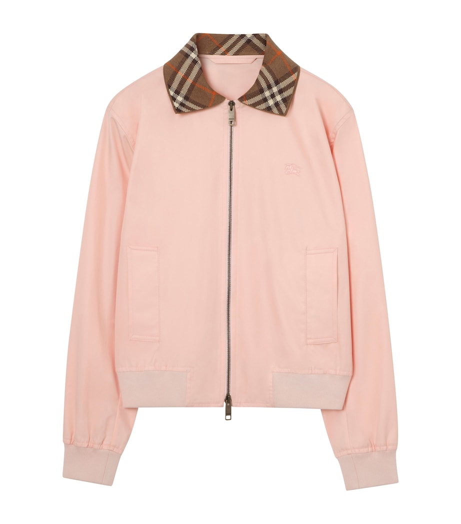 Burberry Womens Cotton Gabardine Jacket Compact Pink Image 1