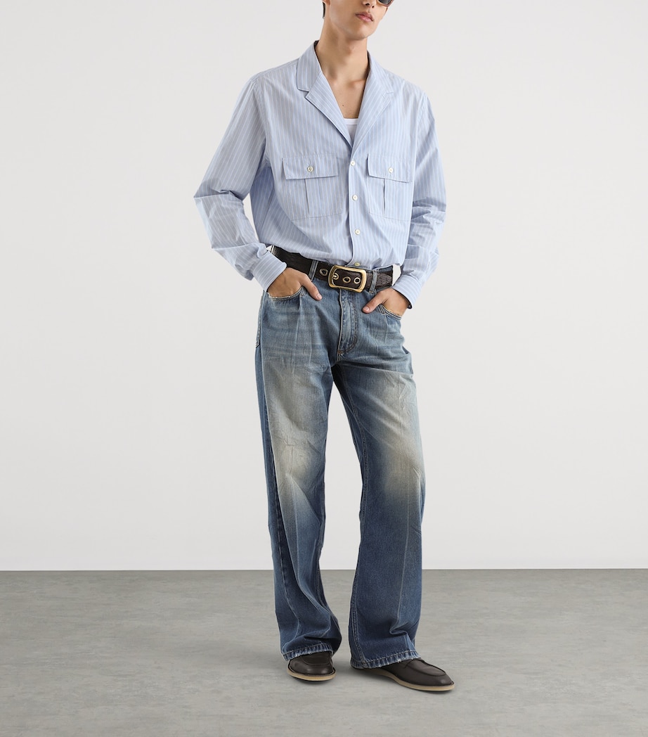 Dolce&Gabbana Mens Cotton Stripe Shirt Striped Image 2