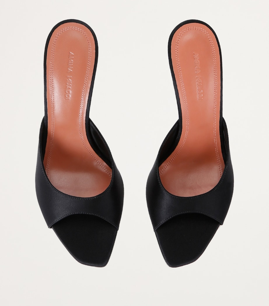 Amina Muaddi Satin Alexa Mules 90 Black Image 6