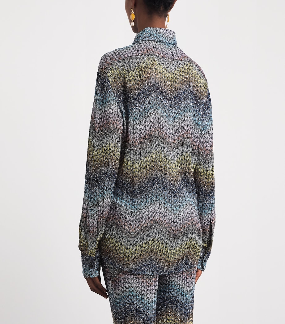 Missoni Womens Metallic Zigzag Shirt Smsns Mlt Bl Ylw Vlt Image 5