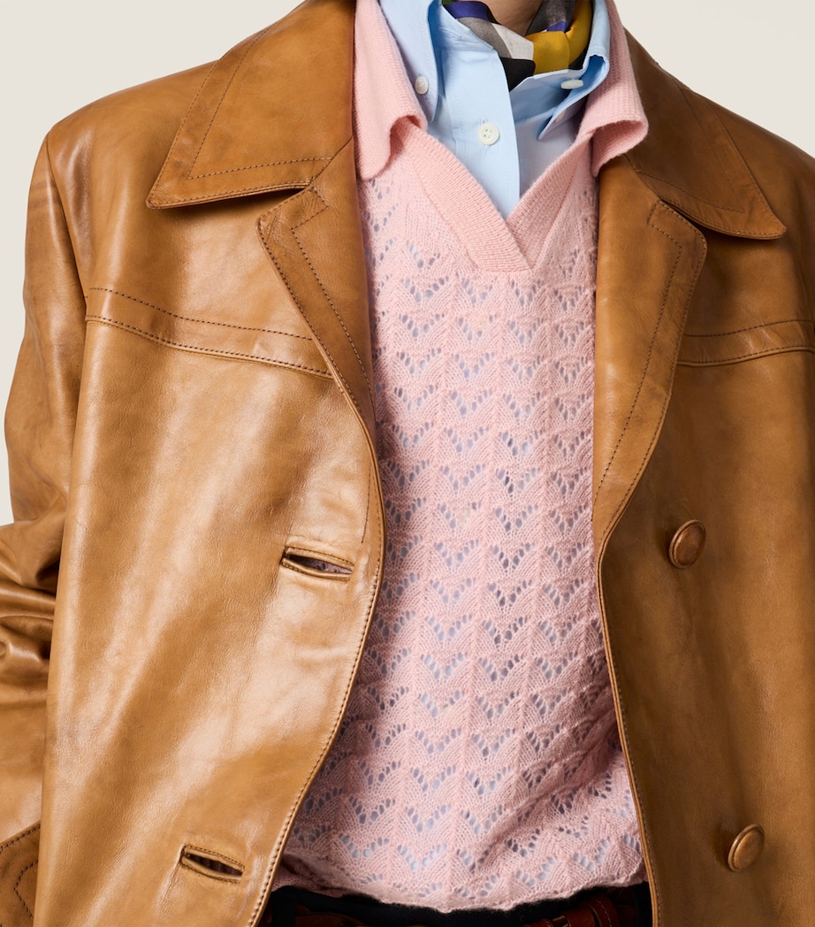 Miu Miu Womens Cashmere Openwork Sweater Image 4