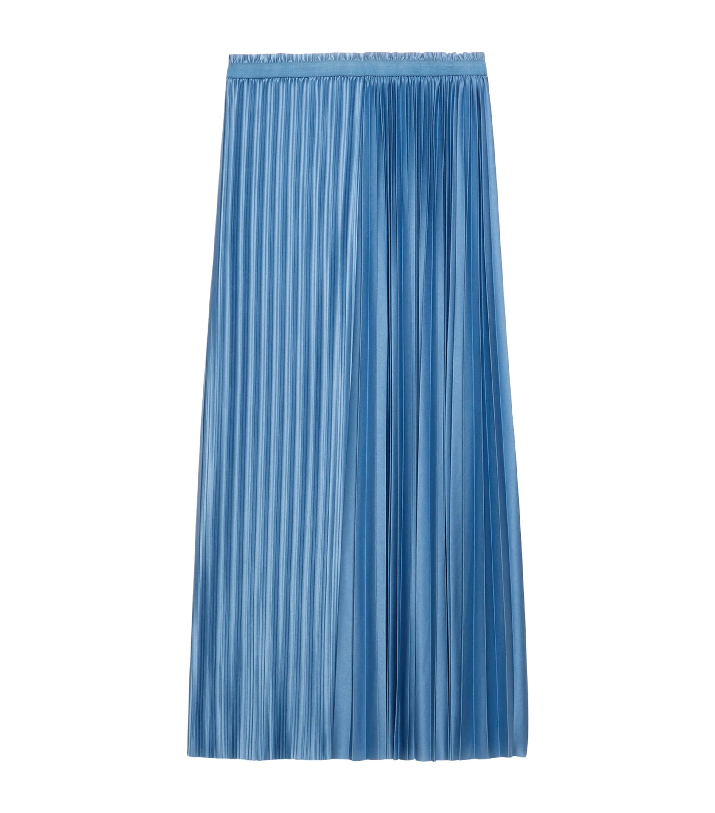 Jersey Pleated Maxi Skirt SKY BLUE Image 1