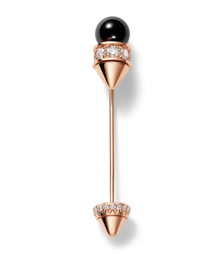 Cartier Rose Gold, Diamond and Onyx Clash de Cartier Tie Pin Mixed Gold Image 1