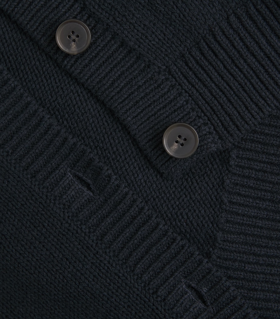 ME+EM Womens Cotton-Linen Boxy Cardigan Navy Image 6