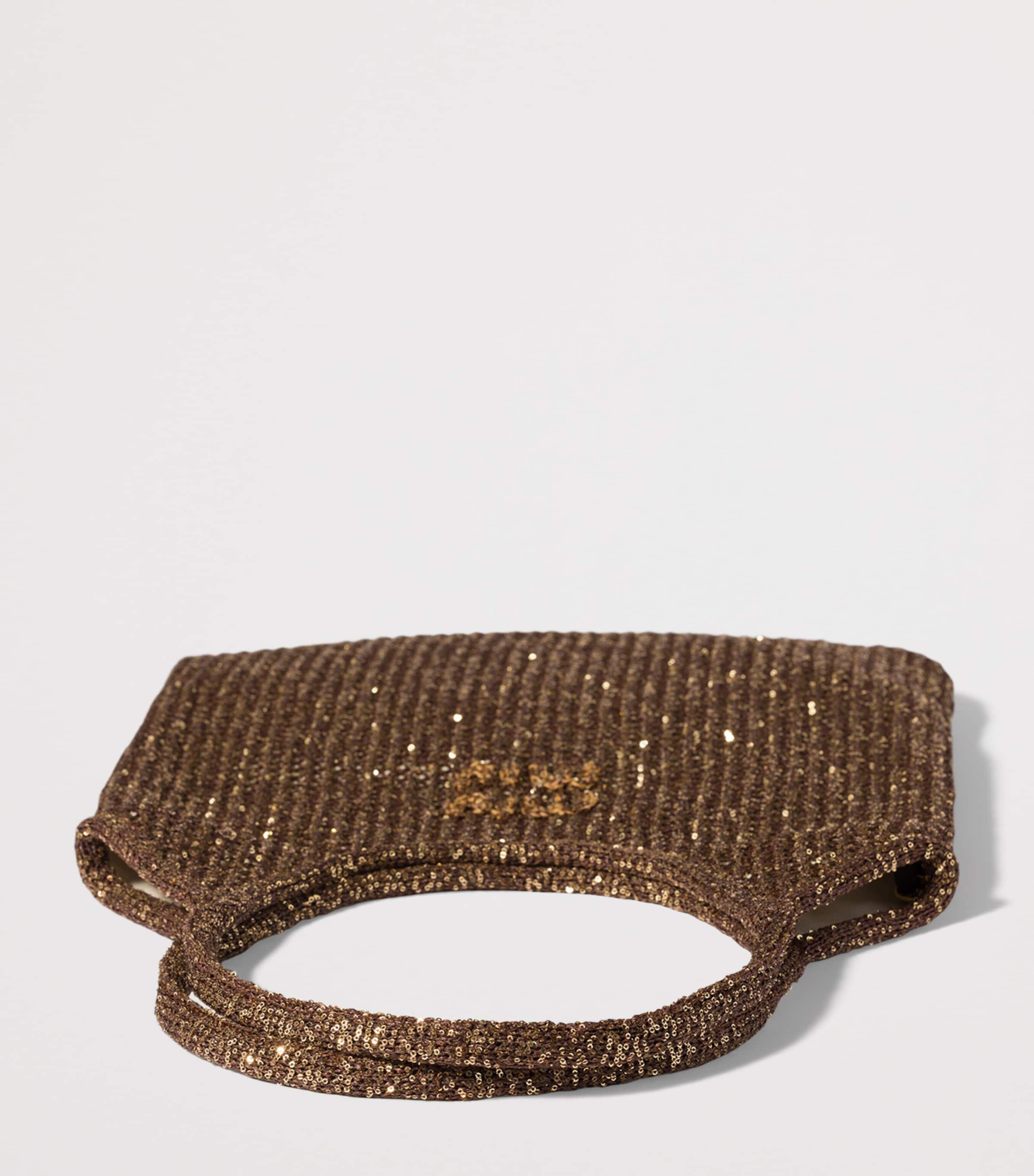 Miu Miu Mesh-Sequin Ivy Tote Bag Brown Image 4