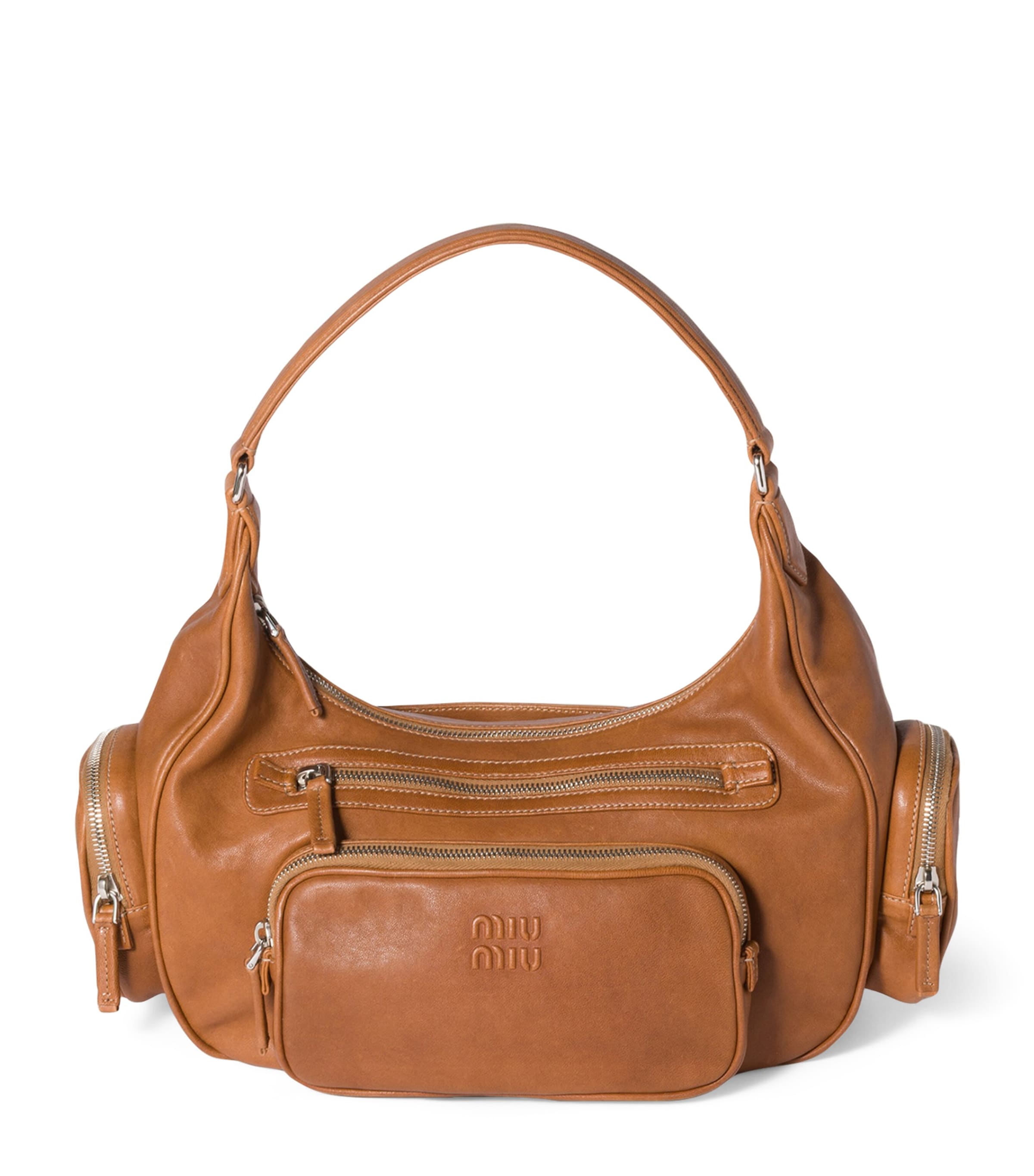 Nappa Leather Pocket Top-Handle Bag F098L Image 1