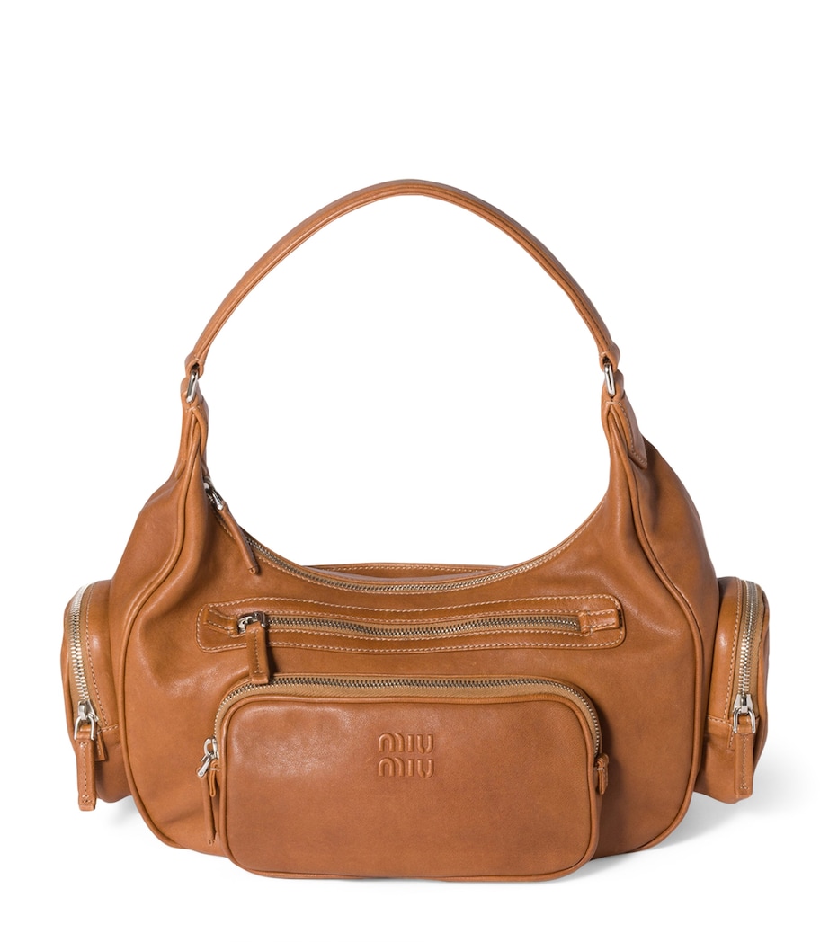 Nappa Leather Pocket Top-Handle Bag F098L Image 1