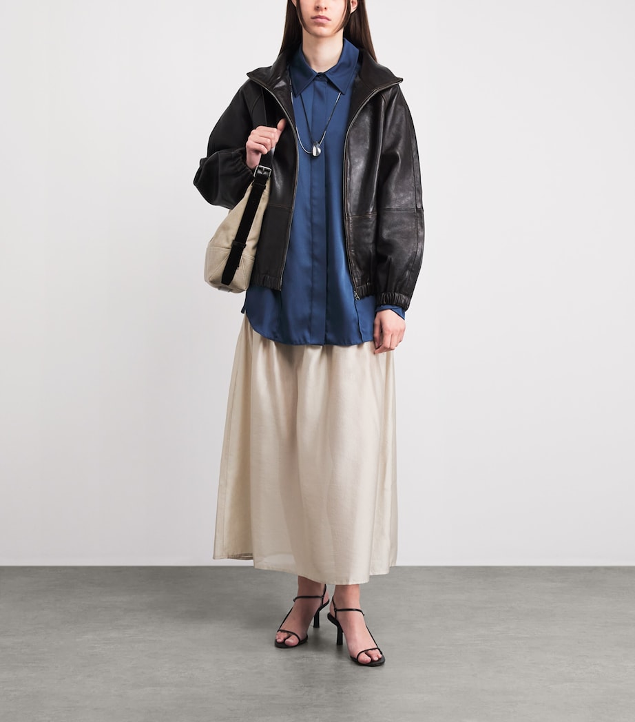 Lemaire Small Canvas Belted Tote Bag Dark Linen Image 2