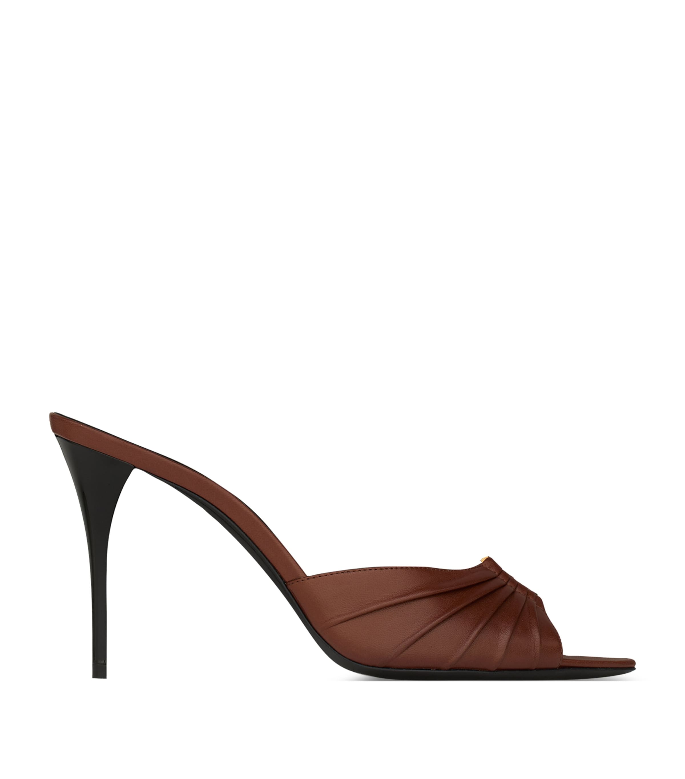 Saint Laurent Leather Mule Babylon Stiletto Heel In Sand