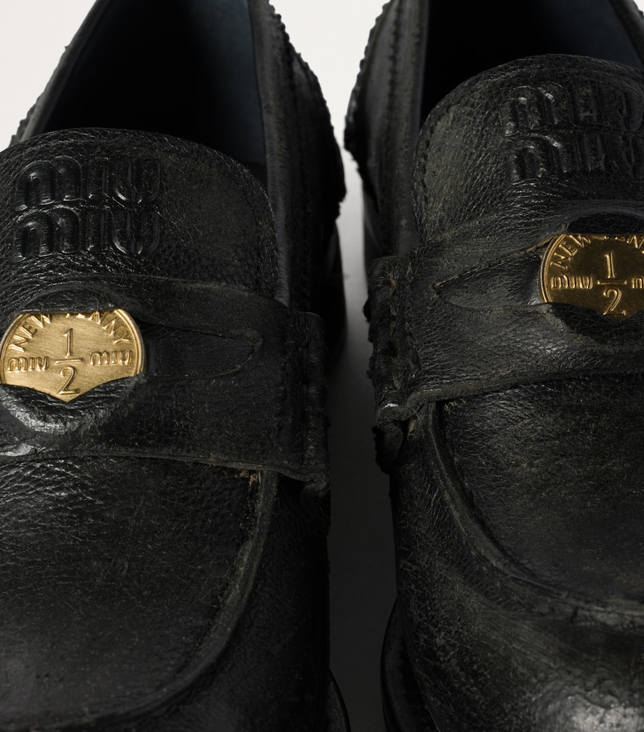 Leather Penny Loafers F0002 Image 4