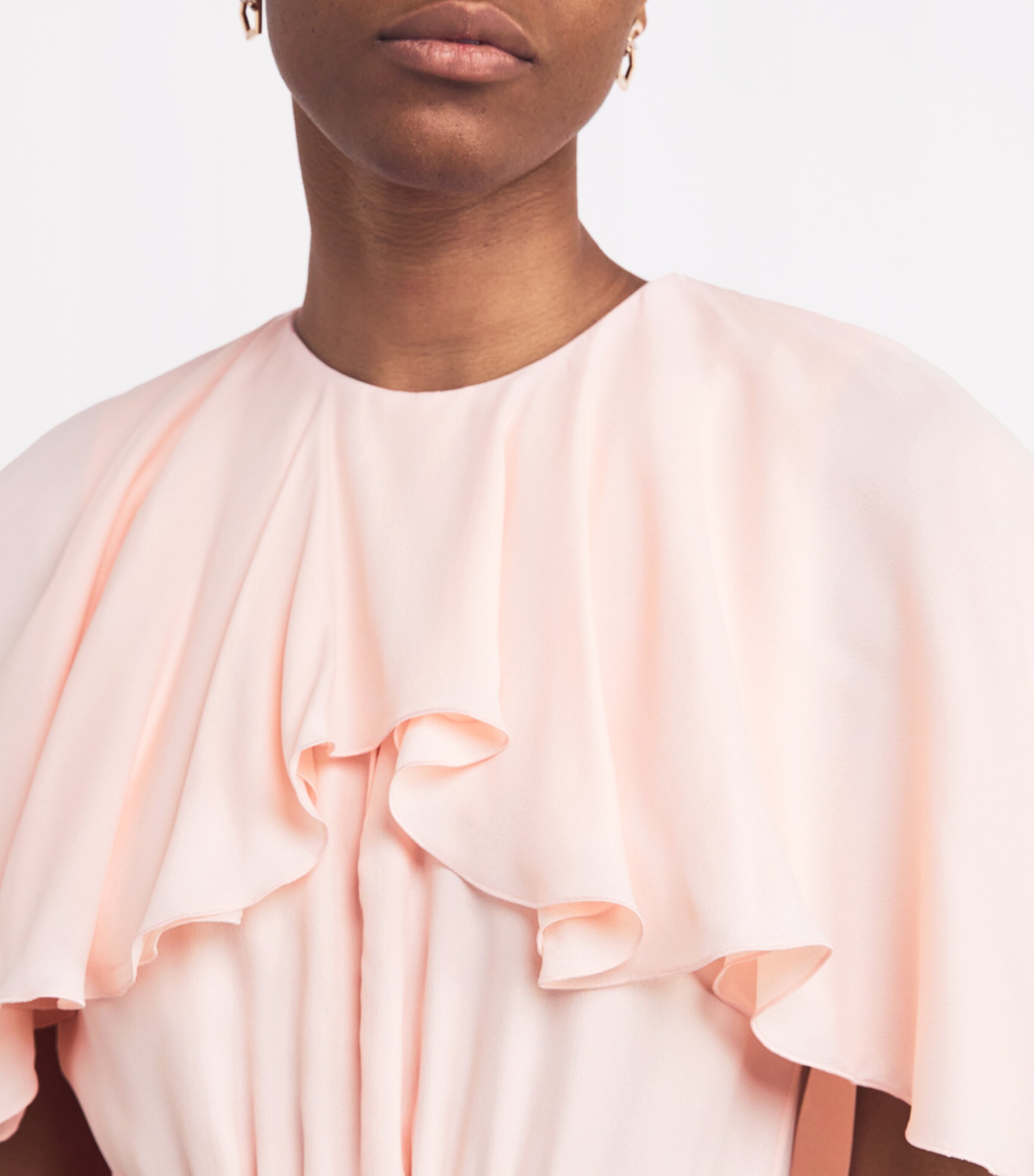 Giambattista Valli Womens Crepe Cape-Overlay Midi Dress Quartz Rose Image 6