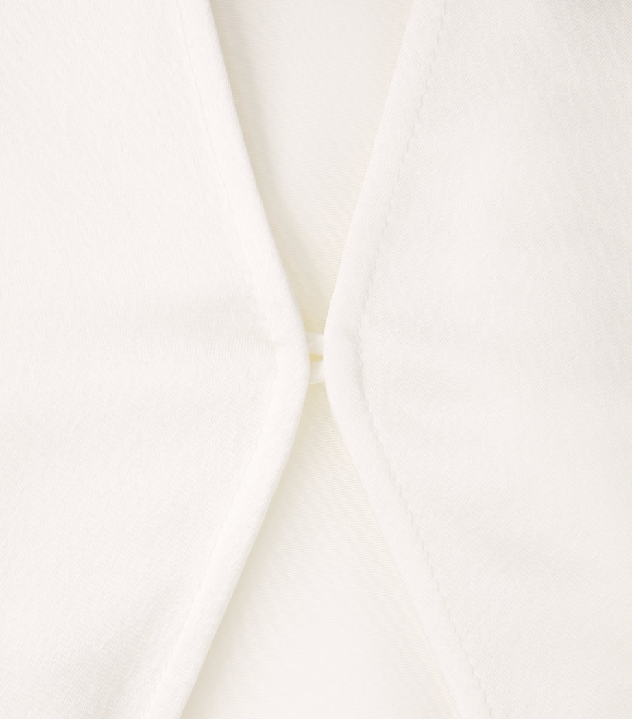 LESET Womens Satin Long-Sleeve Barb Top Optic White Image 6