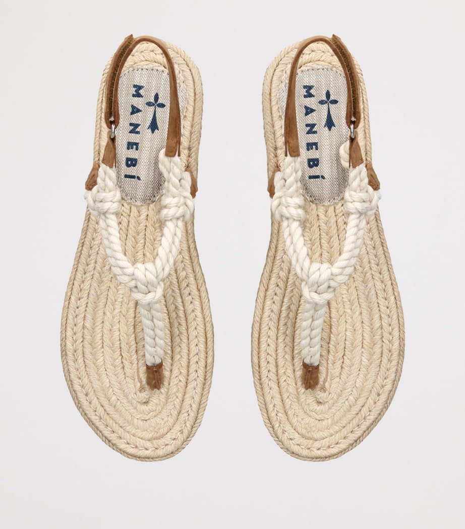 Manebi Rope Flat Sandals Bone Image 4