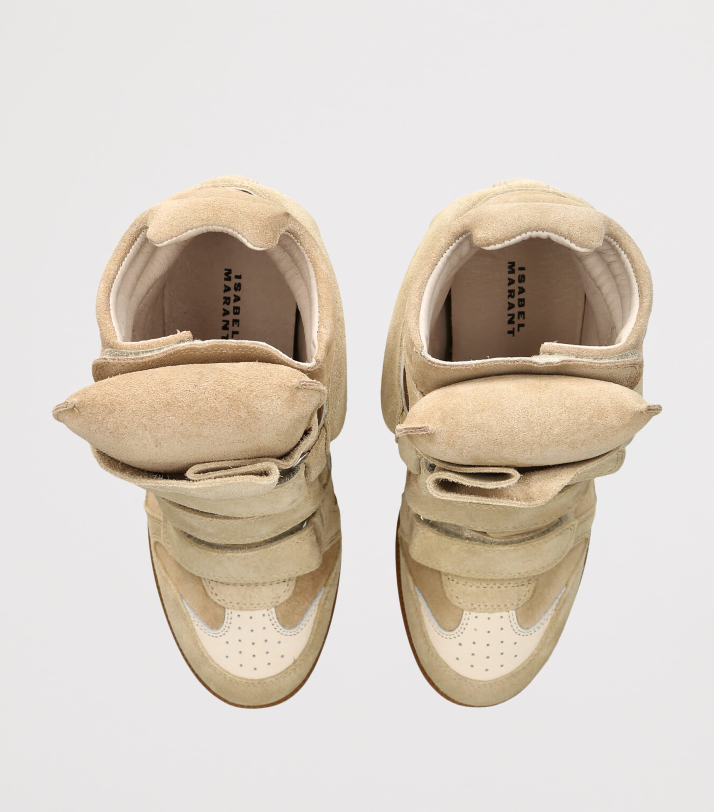 Isabel Marant Suede Bekett Wedge Sneakers 50 Beige Image 4