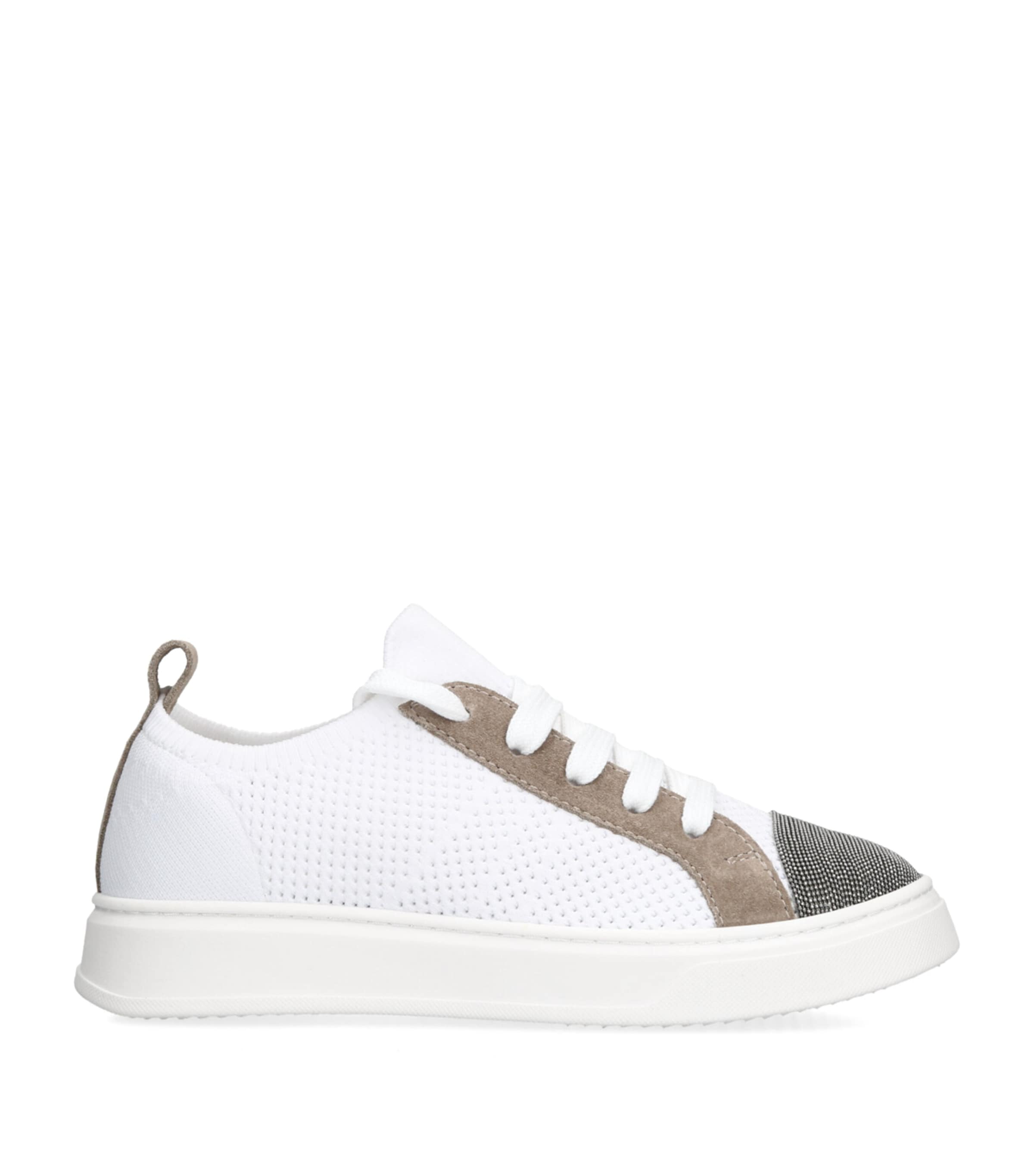 Brunello Cucinelli Lace-up Monili-detail Sneakers In White