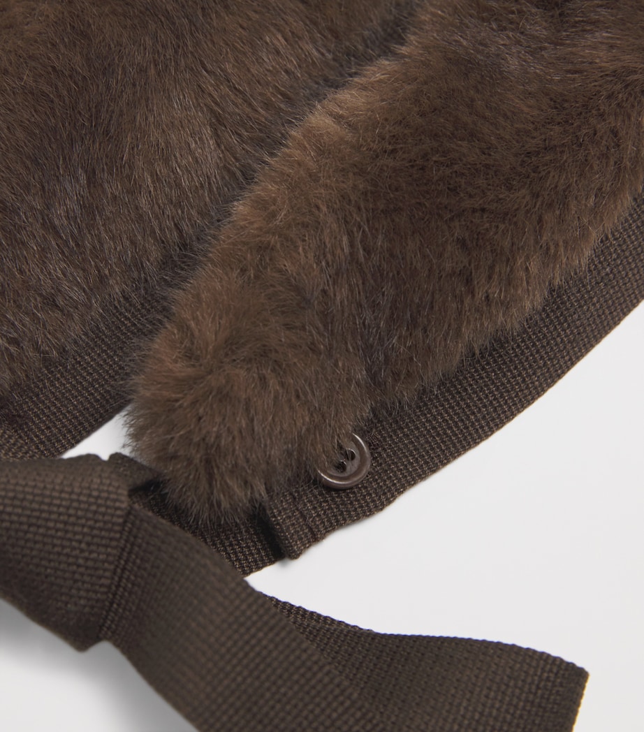 Faux Fur Hood Trim BROWN Image 2