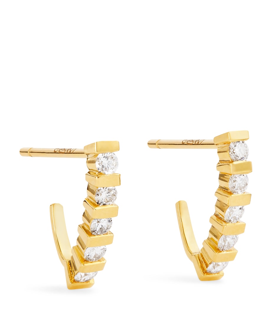 Yellow Gold and Diamond Edith Bar Stud Earrings YELLOW GOLD Image 1