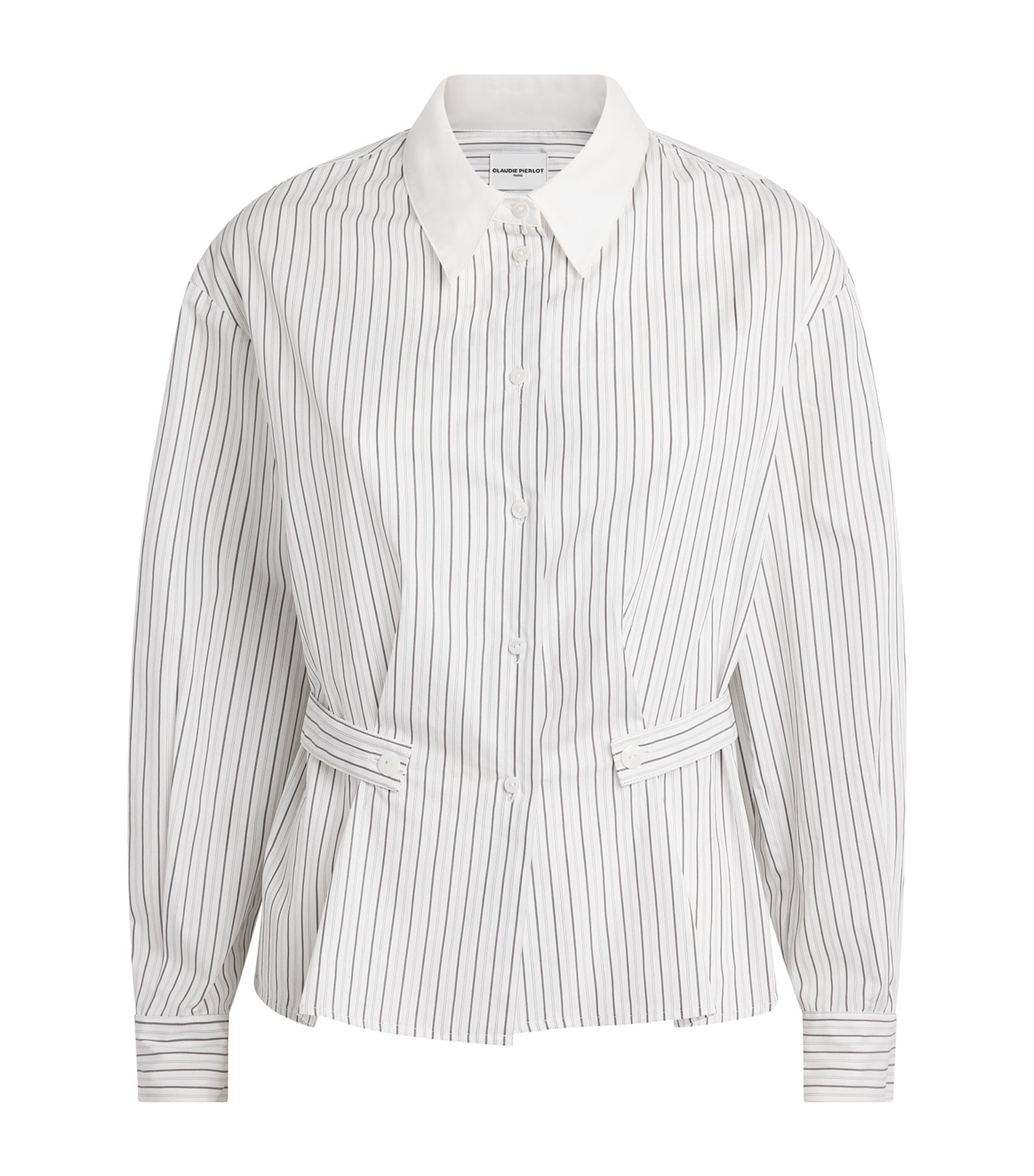 Cotton Cinched Stripe Shirt DUAL-COLOR Image 1