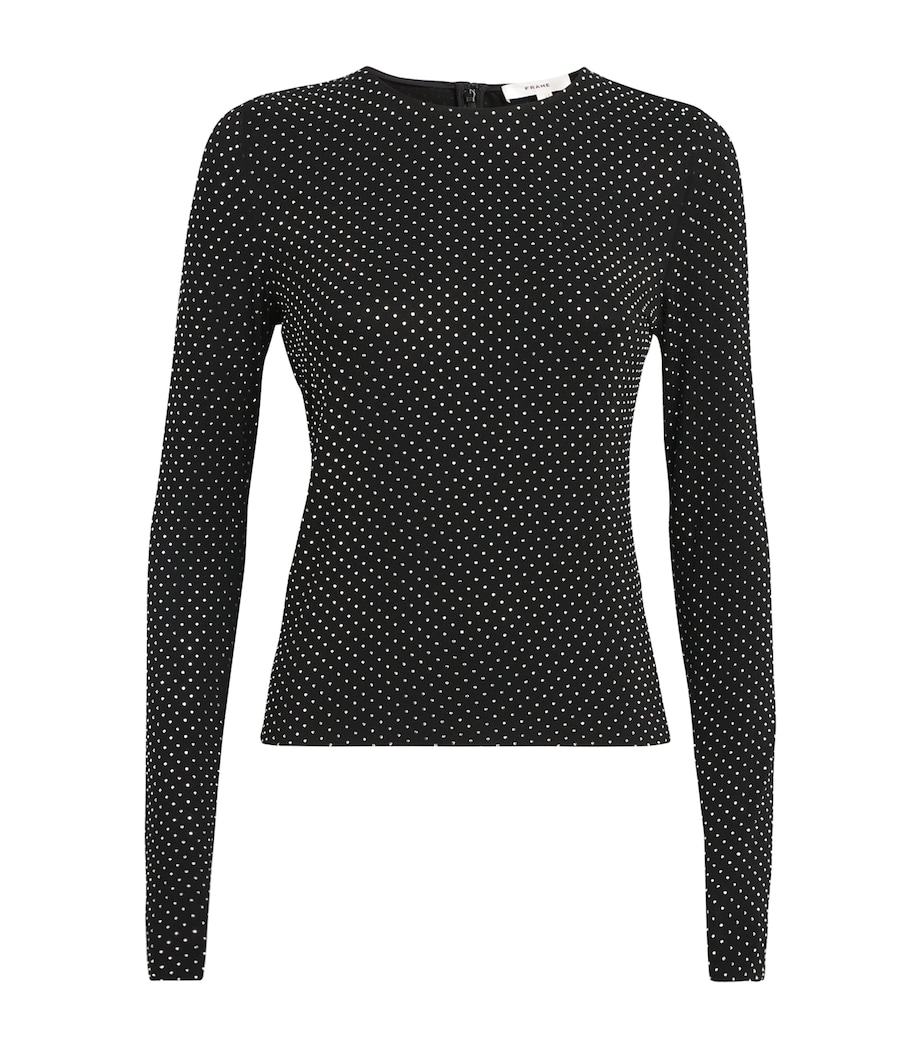 Jersey Rhinestone-Embellished Top BLACK Image 1