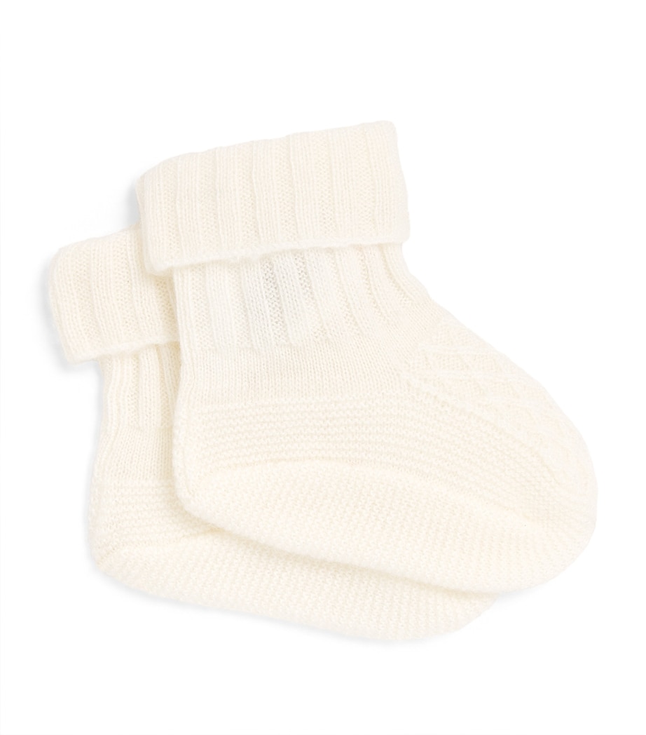 Cashmere Knitted Booties 13NACRE Image 1