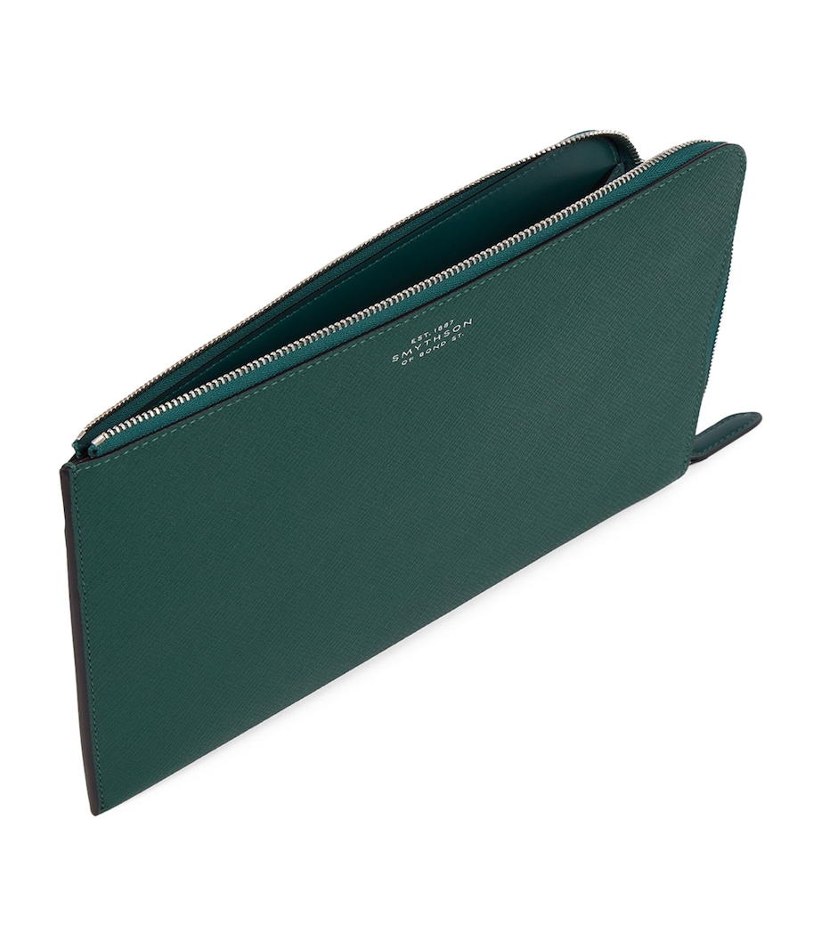 Panama Leather Slim Pouch FOREST GREEN Image 3