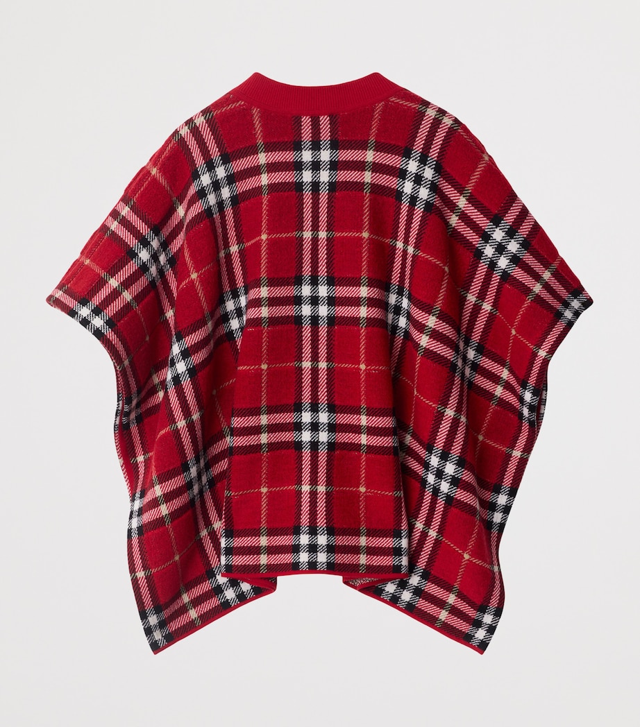 Wool Check Cape (3-14 Years) POPPY RED IP CHECK Image 2