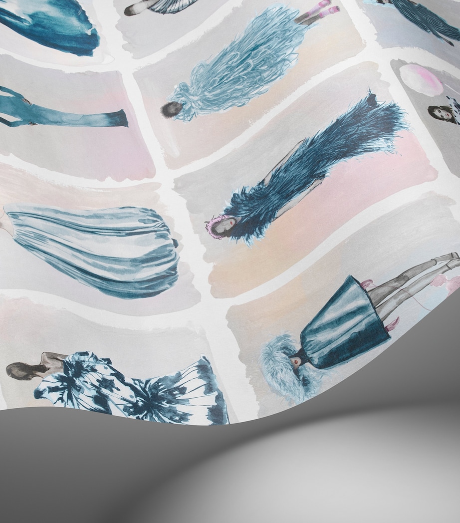 x Harrods Interior Design 175 Anniversary Edition Couture Carousel Wallpaper - China Blue CHINA BLUE Image 3