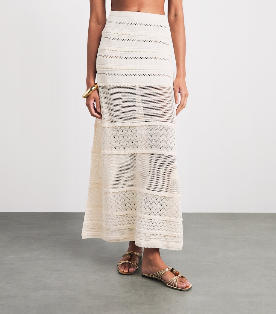 Devon Windsor Womens Crochet Yasmin Maxi Skirt Veil Image 4