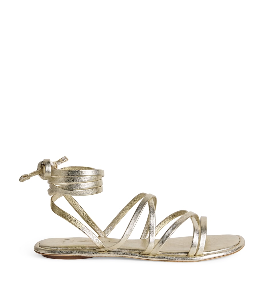 Metallic Leather Gladiator Sandals GOLD Image 1