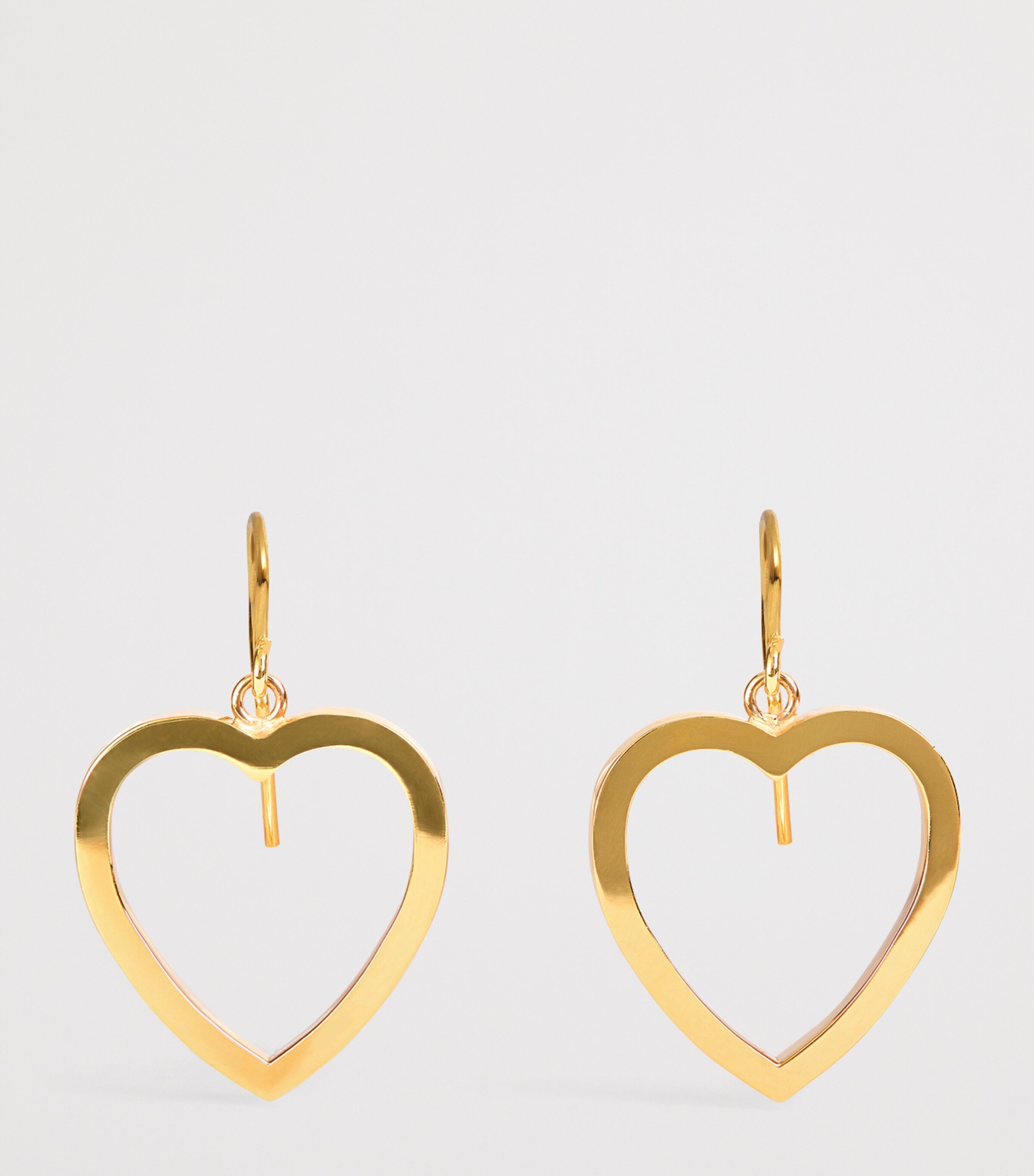 Yellow Gold Large Open Heart Drop Earrings YELLOW GOLD Image 3