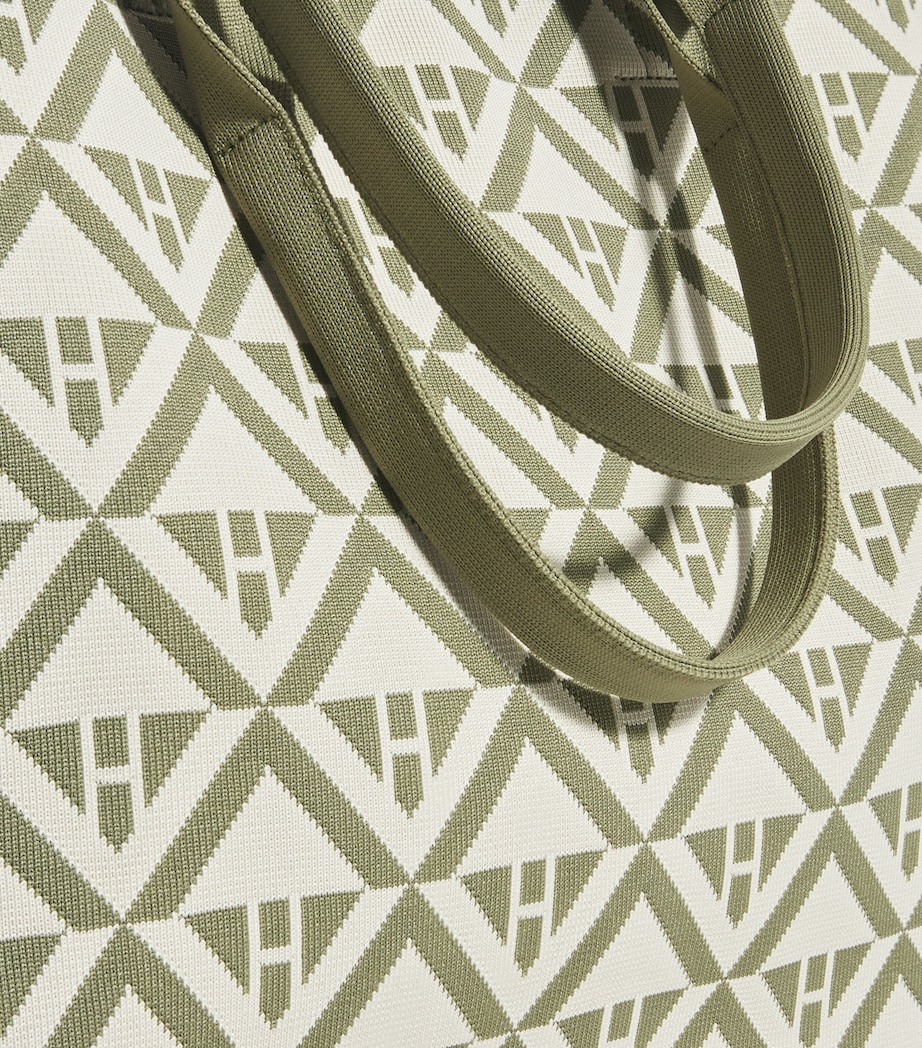 Harrods Medium Geometric Tote Bag Olive Image 4