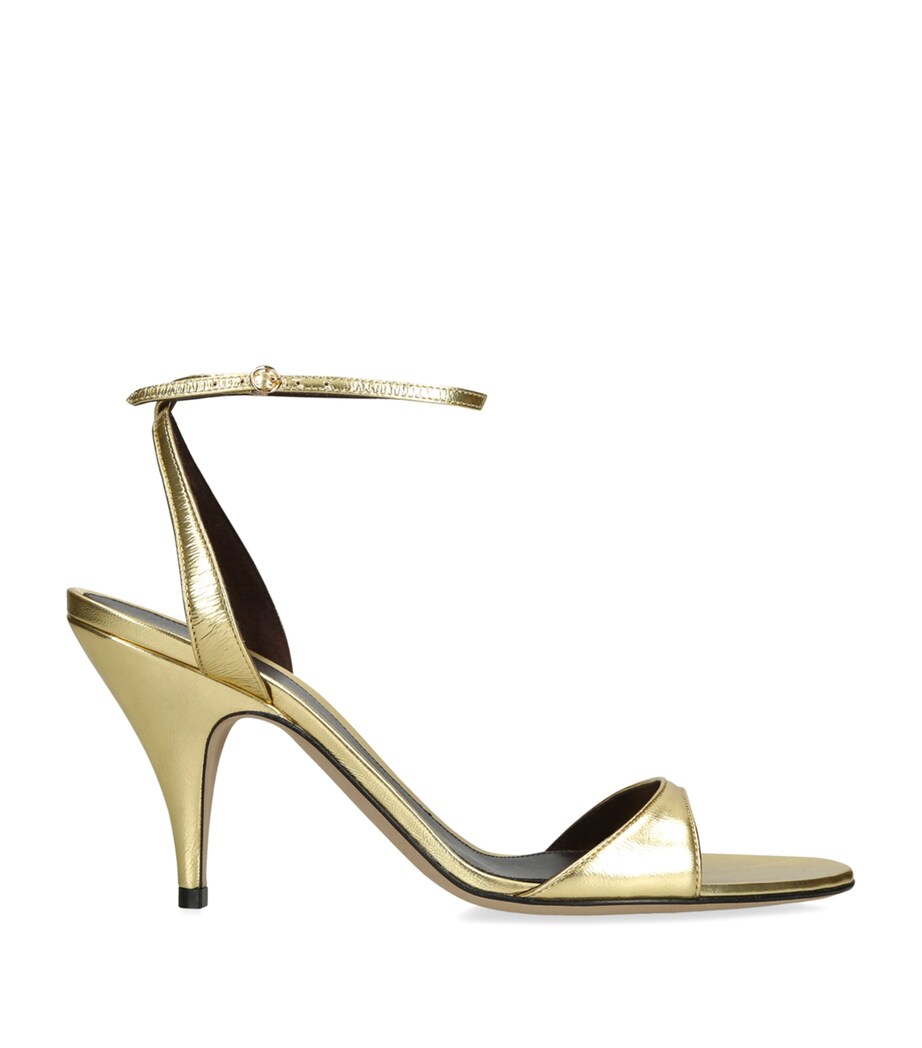 The Row Vika Leather Heeled Sandals 80 Gold Image 1